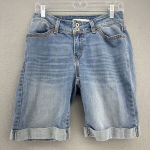 2012β Levi's Crop Cut Cuffed Blue Jean Shorts Med Wash Women's 8 (28) Whiskers